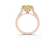 Princess Cut Halo Engagement Ring Setting for a Fancy Yellow Lab-Grown Diamond | Plain Polished Band | Rose Gold
