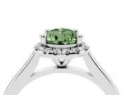 Pear-Shaped Halo Engagement Ring Setting for a Fancy Green Lab-Grown Diamond | Plain Polished Band | Platinum
