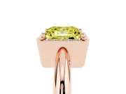 Princess Cut Halo Engagement Ring Setting for a Fancy Yellow Lab-Grown Diamond | Plain Tapered Band | Rose Gold