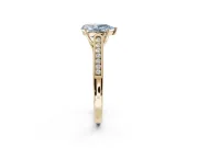 Pear-Shaped Engagement Ring Setting for a Fancy Blue Lab-Grown Diamond | Yellow Gold - Design NV-24597