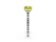 Asscher Cut Pavé Engagement Ring Setting for a Fancy Yellow Lab-Grown Diamond | Platinum