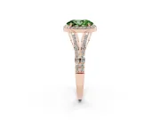 Oval Split Shank Halo Engagement Ring Setting for a Fancy Green Lab-Grown Diamond | Rose Gold