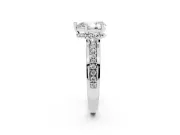 Pear-Shaped Channel Set Solitaire Engagement Ring Setting | Rope Collar Head | Sterling Silver