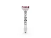 Emerald Cut Engagement Ring Setting for a Fancy Pink Lab-Grown Diamond | Sterling Silver - Design NV-24514