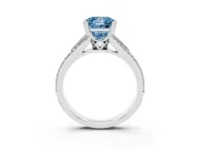 Princess Cut Pave Split Shank Engagement Ring Setting for a Fancy Blue Lab-Grown Diamond | Double Claw Prongs | Platinum