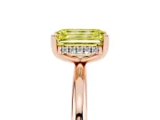 Emerald Cut Hidden Halo Engagement Ring Setting for a Fancy Yellow Lab-Grown Diamond | Plain Band | Rose Gold