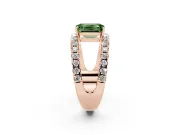 Emerald Cut Split Shank Pavé Engagement Ring Setting for a Fancy Green Lab-Grown Diamond | Rose Gold