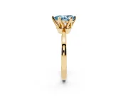 Pear-Shaped Tapered Solitaire Engagement Ring Setting for a Fancy Blue Lab-Grown Diamond | Claw Prong Head | Yellow Gold