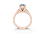 Marquise Channel Set Solitaire Engagement Ring Setting for a Fancy Blue Lab-Grown Diamond | Princess Channel | Rose Gold