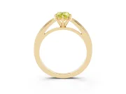 Pear-Shaped Solitaire Engagement Ring Setting for a Fancy Yellow Lab-Grown Diamond | Stepped Flat Band | Yellow Gold