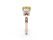 Emerald Cut Floral Engagement Ring Setting for a Fancy Yellow Lab-Grown Diamond | Rose Gold