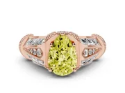 Pear-Shaped Vintage Milgrain Engagement Ring Setting for a Fancy Yellow Lab-Grown Diamond | Hidden Halo | Rose Gold