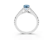 Emerald Cut Graduated Split Shank Engagement Ring Setting for a Fancy Blue Lab-Grown Diamond | Platinum