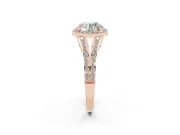 Round Halo Engagement Ring Setting | Pave Split Shank | Rose Gold