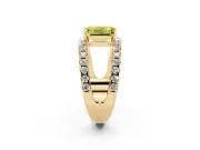 Emerald Cut Split Shank Pavé Engagement Ring Setting for a Fancy Yellow Lab-Grown Diamond | Yellow Gold