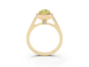 Marquise Rimmed Halo Engagement Ring Setting for a Fancy Yellow Lab-Grown Diamond | Yellow Gold