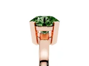 Fancy Green Round Cut Diamond Solitaire Ring Set in Rose gold with Prong Head and Smooth Polished Band