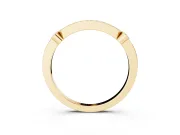 Round Diamond Pavé Bar Station Ring Set in Yellow gold with Channel Setting