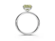 Asscher Cut Hidden Halo Ring Setting for a Fancy Yellow Lab-Grown Diamond | Sterling Silver
