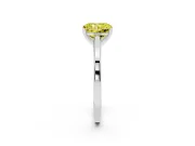 Fancy Yellow Radiant Cut Diamond Solitaire Ring Set in White gold with Prong Setting and Classic Band