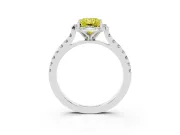 Radiant Cut Floral Petal Engagement Ring Setting for a Fancy Yellow Lab-Grown Diamond | Petal Accents | Platinum
