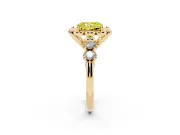 Radiant Cut Floral Engagement Ring Setting for a Fancy Yellow Lab-Grown Diamond | Petal Frame | Yellow Gold