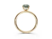 Radiant Cut Hidden Halo Ring Setting for a Fancy Green Lab-Grown Diamond | Yellow Gold