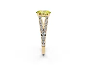 Oval Graduated Split Shank Engagement Ring Setting for a Fancy Yellow Lab-Grown Diamond | Yellow Gold