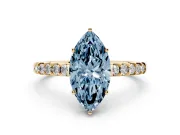 Marquise Engagement Ring Setting for a Fancy Blue Lab-Grown Diamond | Yellow Gold - Design NV-24649