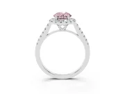 Oval Raised Halo Engagement Ring Setting for a Fancy Pink Lab-Grown Diamond | Sterling Silver