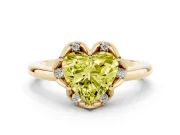 Heart-Shaped Petal Halo Engagement Ring Setting for a Fancy Yellow Lab-Grown Diamond | Yellow Gold