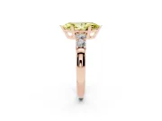 Fancy Yellow Marquise Cut Diamond Five-Stone Prong Set Engagement Ring Set in Rose gold with Channel Band
