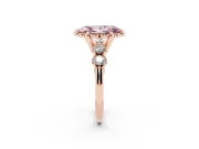 Marquise Floral Engagement Ring Setting for a Fancy Pink Lab-Grown Diamond | Petal Frame | Rose Gold