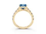 Asscher Cut Engagement Ring Setting for a Fancy Blue Lab-Grown Diamond | Yellow Gold - Design NV-24643