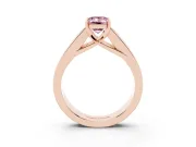 Emerald Cut Channel-Set Engagement Ring Setting for a Fancy Pink Lab-Grown Diamond | Rose Gold
