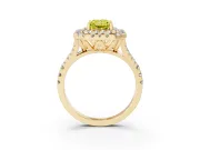 Radiant Cut Halo Split Shank Engagement Ring Setting for a Fancy Yellow Lab-Grown Diamond | Yellow Gold