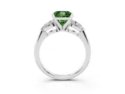 Princess Cut 3-Stone Engagement Ring Setting for a Fancy Green Lab-Grown Diamond | Platinum