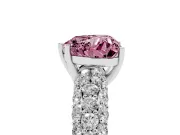 Heart-Shaped Multi Row Pave Engagement Ring Setting for a Fancy Pink Lab-Grown Diamond | Platinum