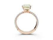 Asscher Cut Domed Pavé Engagement Ring Setting for a Fancy Yellow Lab-Grown Diamond | Rose Gold