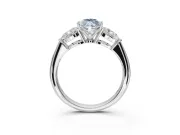 Marquise 3-Stone Engagement Ring Setting for a Fancy Blue Lab-Grown Diamond | Sterling Silver