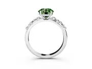 Round Graduated Solitaire Engagement Ring Setting for a Fancy Green Lab-Grown Diamond | Platinum