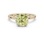 Round Hidden Halo Ring Setting for a Fancy Yellow Lab-Grown Diamond | Yellow Gold