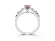 Emerald Cut Leaf Solitaire Engagement Ring Setting for a Fancy Pink Lab-Grown Diamond | Platinum