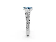 Pear-Shaped Graduated Engagement Ring Setting for a Fancy Blue Lab-Grown Diamond | White Gold