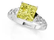 Princess Cut Engagement Ring Setting for a Fancy Yellow Lab-Grown Diamond | Platinum - Design NV-24643