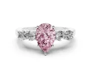Pear-Shaped 5 Stone Engagement Ring Setting for a Fancy Pink Lab-Grown Diamond | Sterling Silver
