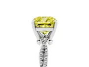 Cushion Cut Twisted Engagement Ring Setting for a Fancy Yellow Lab-Grown Diamond | Beaded Twist | White Gold