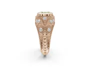 Asscher Cut Vintage Bezel Engagement Ring Setting for a Fancy Yellow Lab-Grown Diamond | Rose Gold