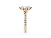 Marquise Hidden Halo Pave Engagement Ring Setting | Claw Prongs | Yellow Gold