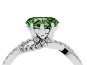 Heart-Shaped Twisted Pave Engagement Ring Setting for a Fancy Green Lab-Grown Diamond | Split Shank | White Gold
